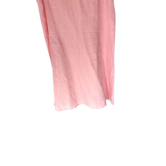 J. Jill Love Linen Basic Pink Relaxed Lagenloook Sleeveless Linen Dress Medium - Picture 5 of 10